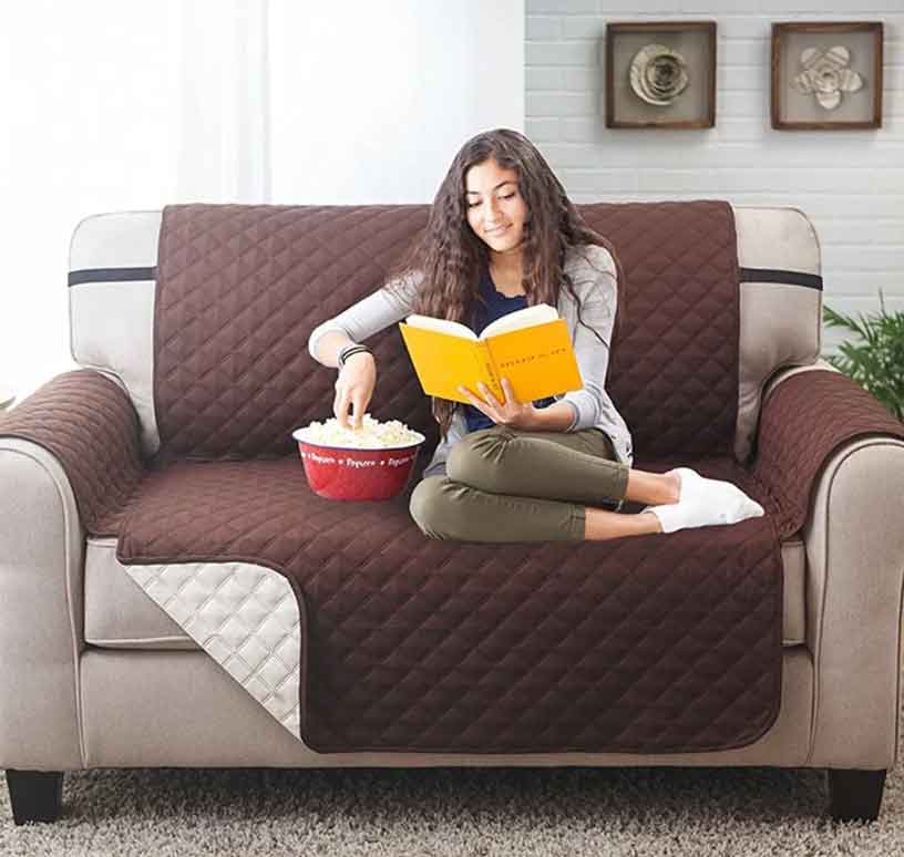 Zomo | Double Seater Sofa Cover Reversible Couch Cover Slipcover